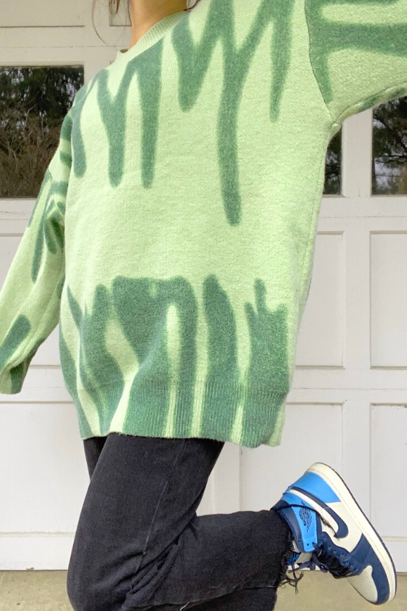 Green Juice Sweater Colorful Natalie