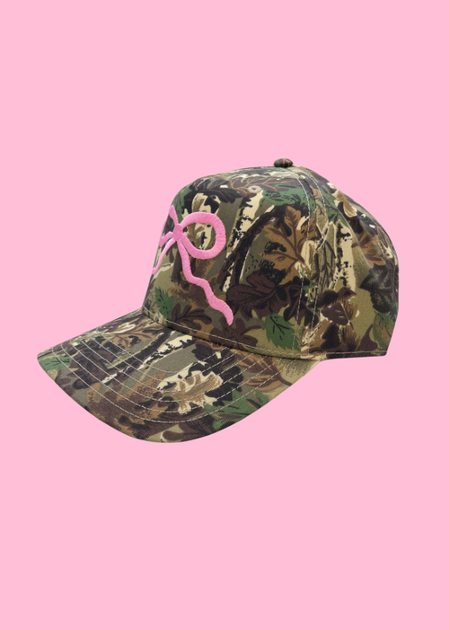 Pink Bow Camo Trucker Hat