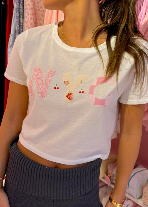 NYC Handmade Embroidered Baby Tee