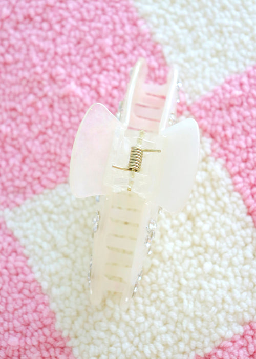 White Bedazzled Hair Clip