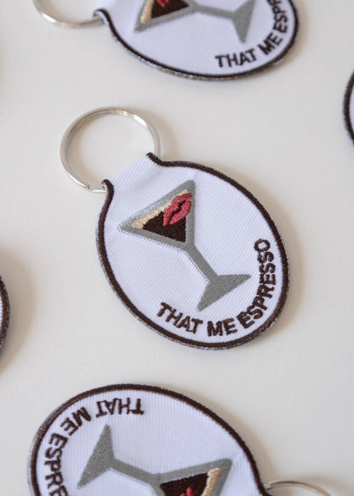 Me Espresso Embroidered Keychain