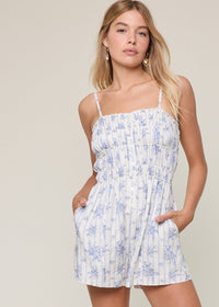 Mallory Blue Floral Romper