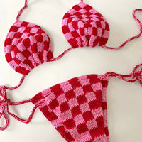 Kia Pink Crochet Handmade Bikini Set