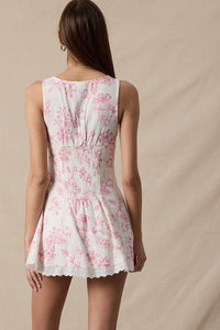 Menorca Pink Floral Mini Dress