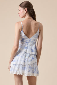 Carol Blue Floral Mini Dress