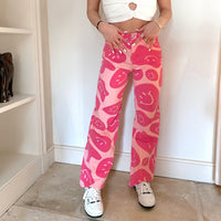 Jessie Pink Wavy Smile Pants
