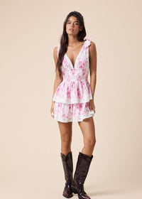 Constance Pink Lace Mini Dress