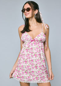Sweetie Fuchsia Floral Mini Dress