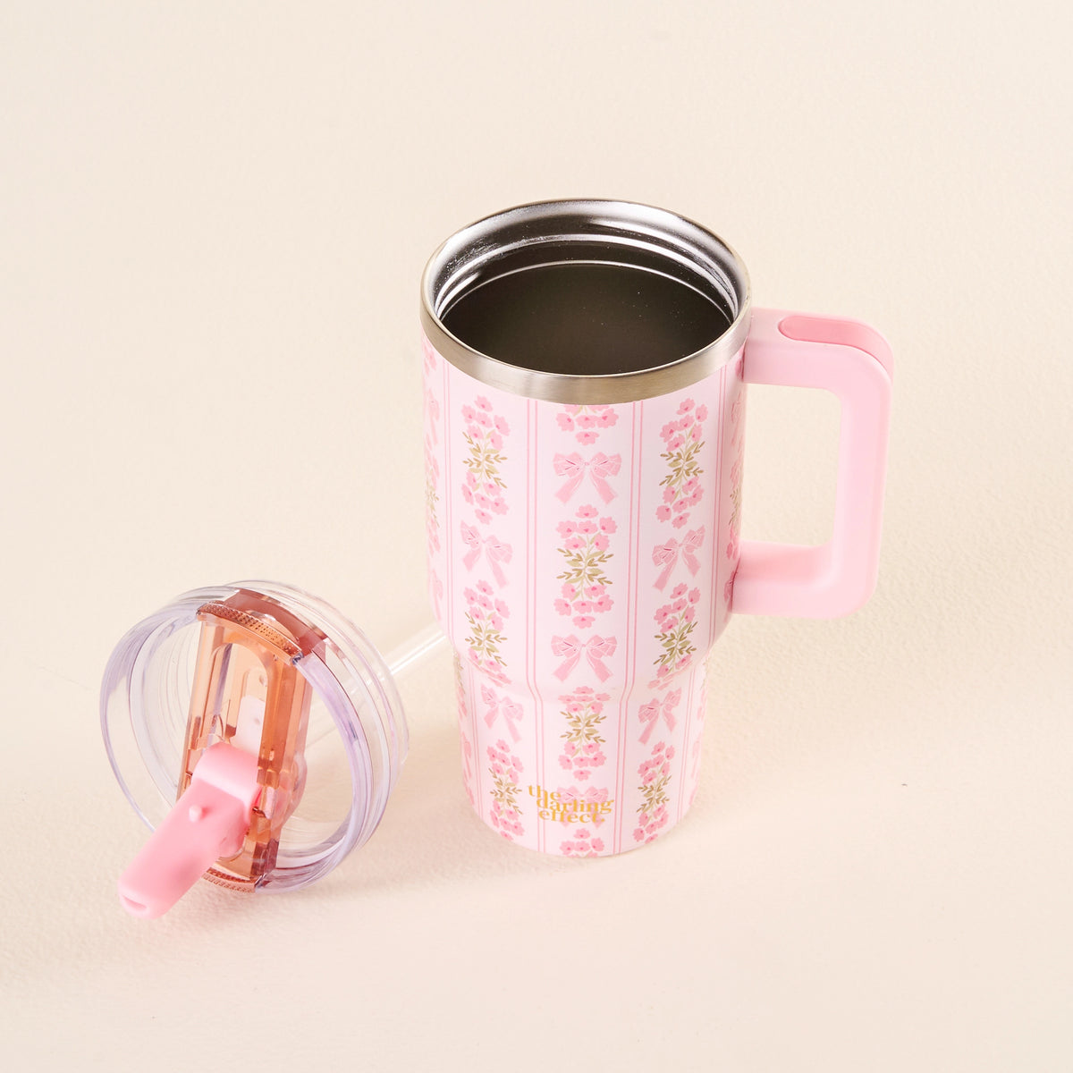 Pink Florals and Bows Tumbler