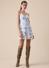 Carol Blue Floral Mini Dress