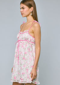 Agatha Pink Floral Mini Dress