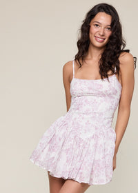 Martina Pink Floral Flare MIni Dress