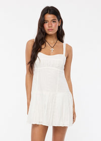 Indi White Eyelet Mini Dress