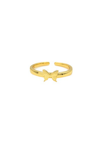 Gold Adjustable Butterfly Ring
