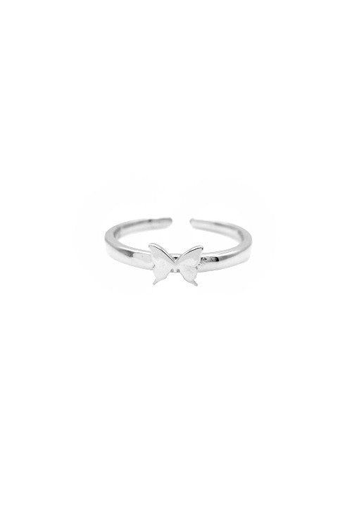 Silver Adjustable Butterfly Ring