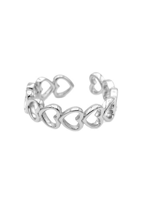 Silver Adjustable Heart Ring