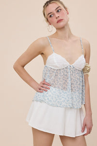 Marsha Blue Lace Cami Top