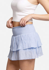 Marietta Blue Ruffle Tiered Skirt