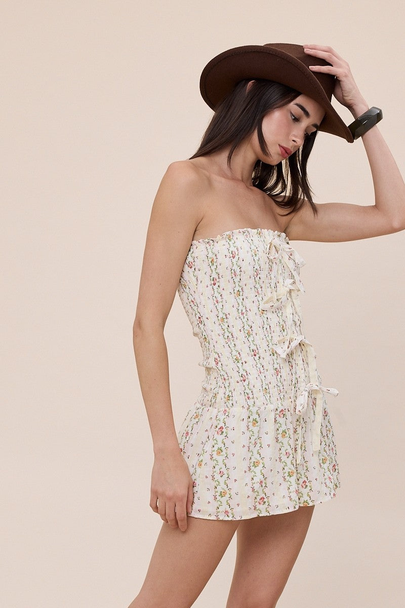 Kelly Floral Tie Mini Dress