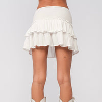 Candyce White Ruffle Skirt