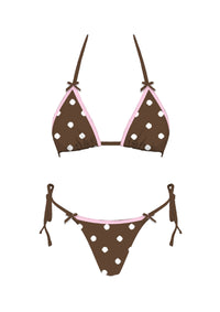 Henrietta Brown Polka Dot Bikini Set