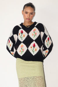 Kassidy Flower Patterned Sweater