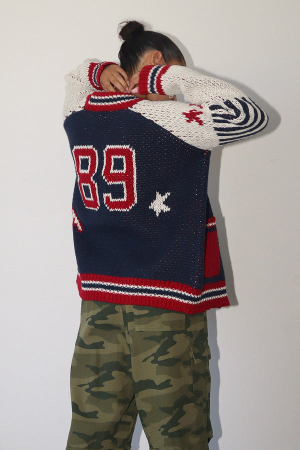'89 Varsity Navy Sweater