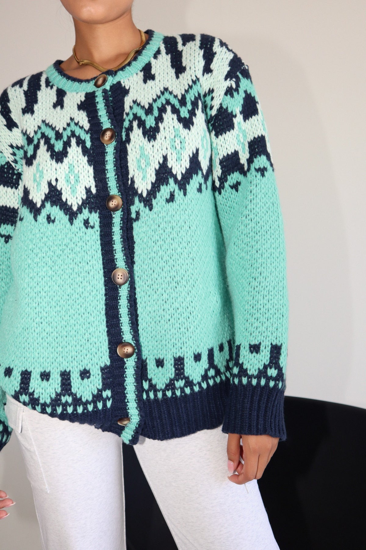 Alora Emerald Chunky Knit Sweater