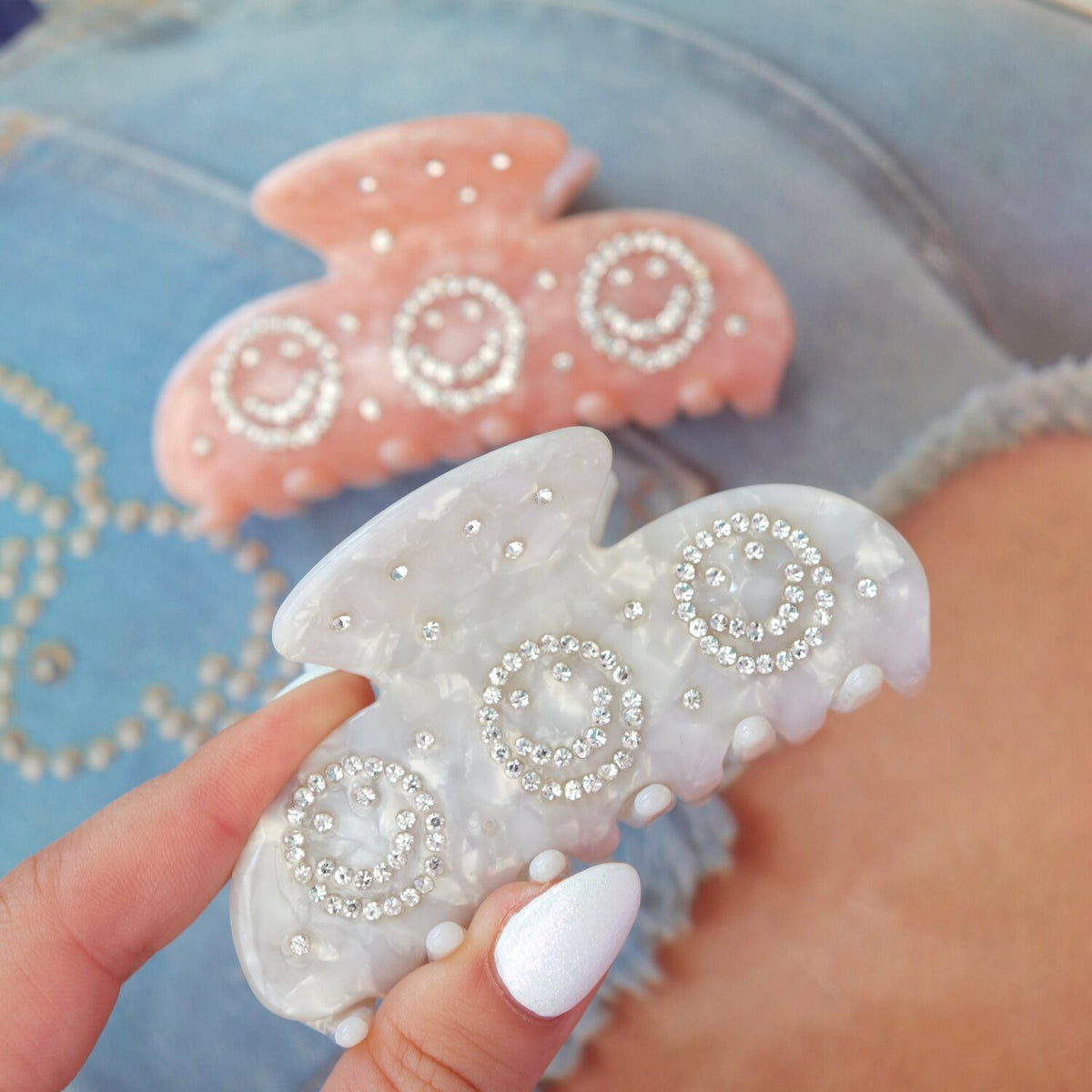 Smiley Bling Hair Clip