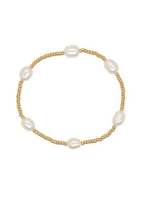 Pearl Alternating Gold Beaded Bracelet