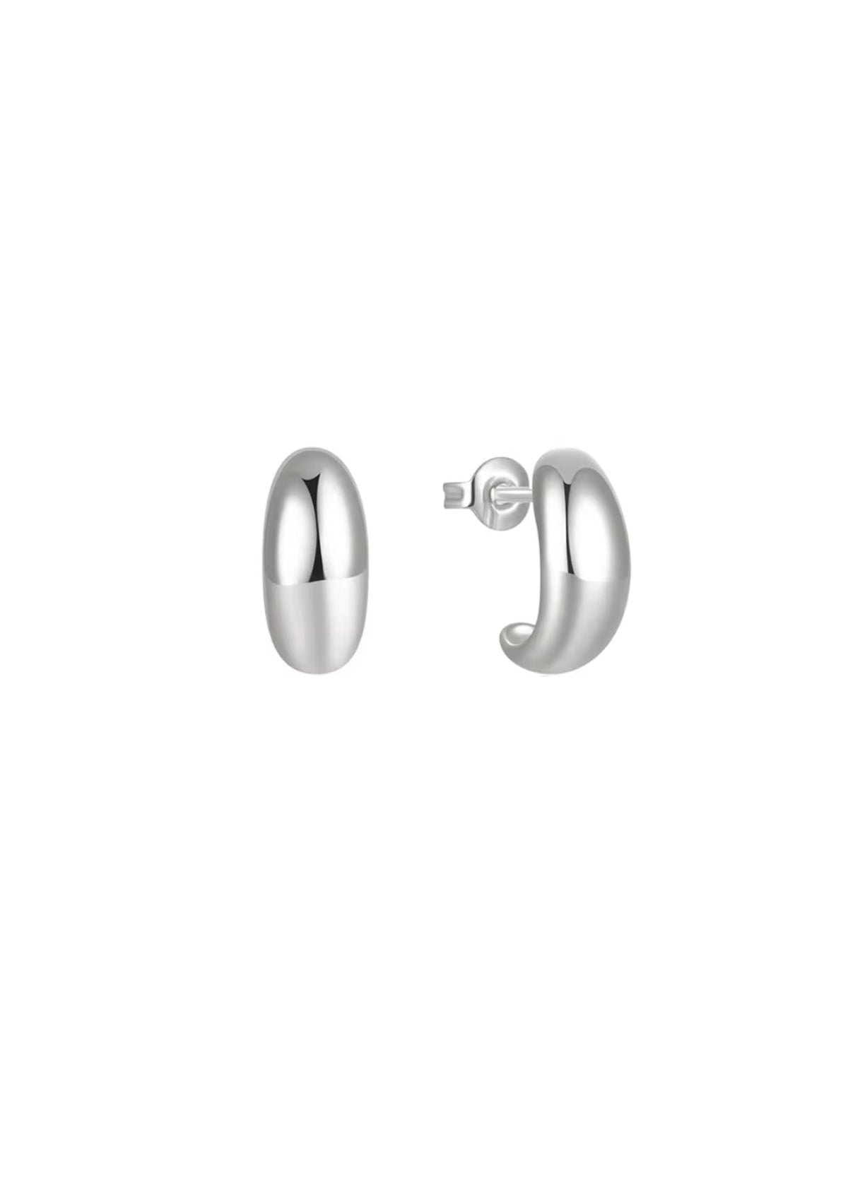 Sterling Silver C-Shaped Studs