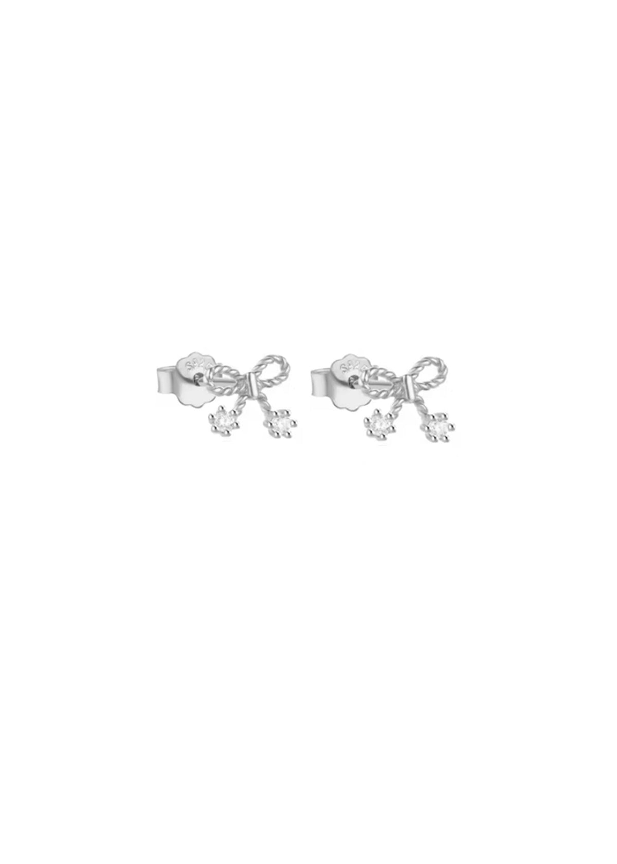 Sterling Silver Knot Bow Studs