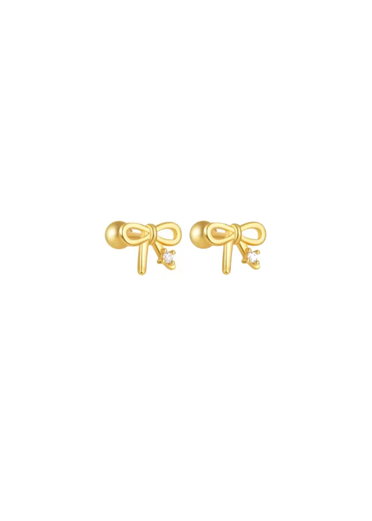 18k Gold Bow Pavé Studs