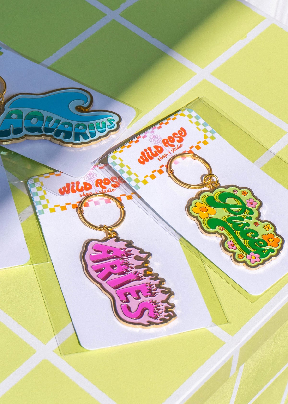 Groovy Zodiac Keychain