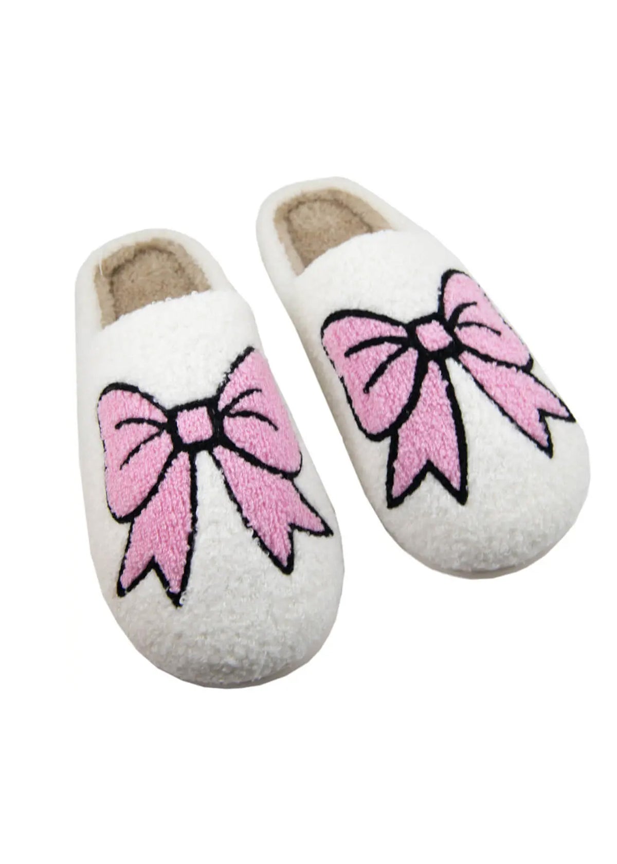 Light Pink Bow Slippers