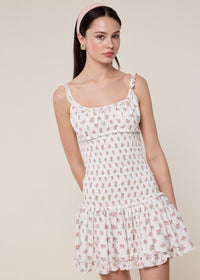 Whitney Red Florals Mini Dress