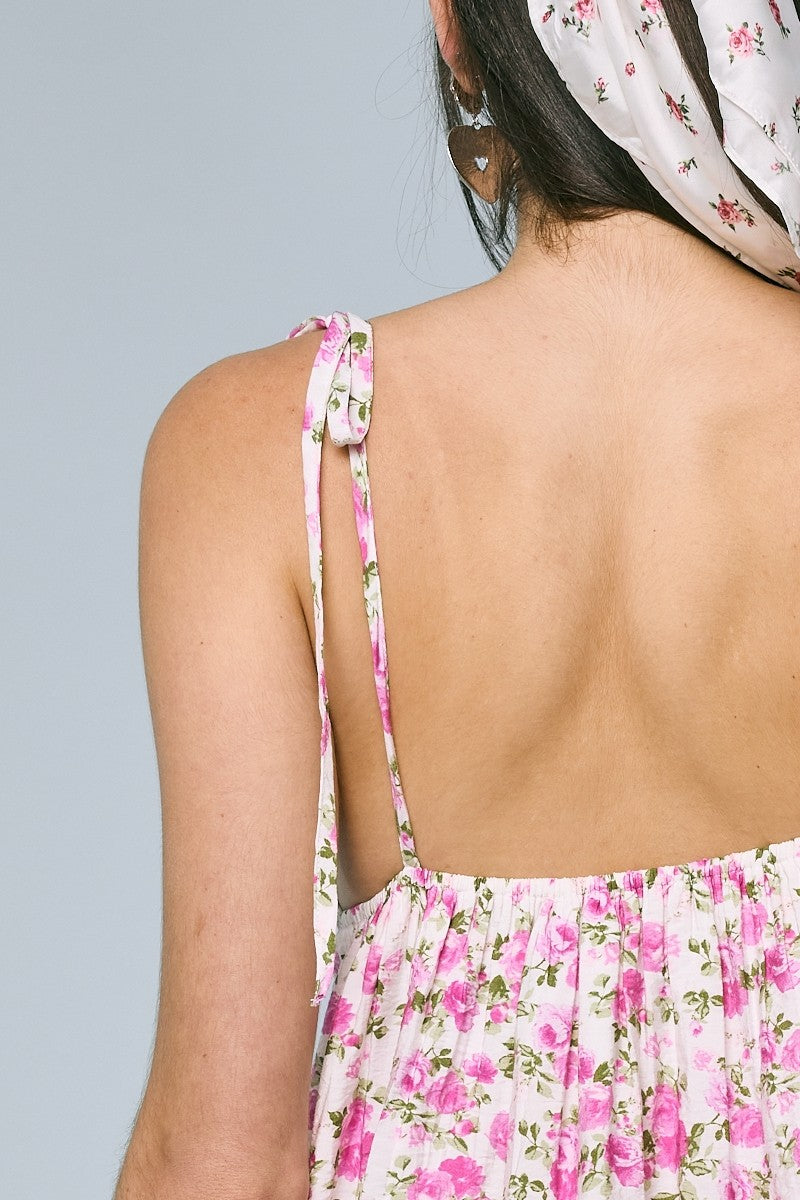 Sweetie Fuchsia Floral Mini Dress