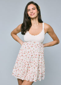 Sabrina Red Floral Crochet Mini Dress