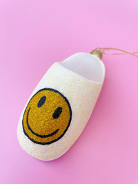 Yellow Smiley Slipper Ornament