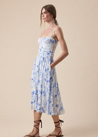 Odette Blue Palms Midi Dress