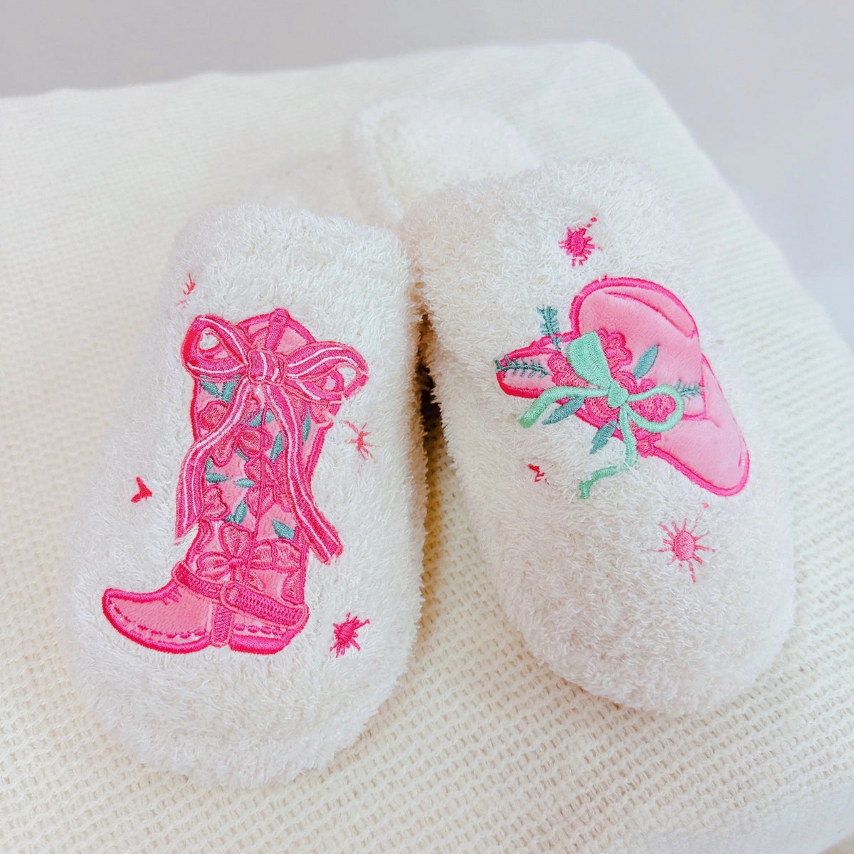 Pink Western Slippers