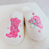 Pink Western Slippers