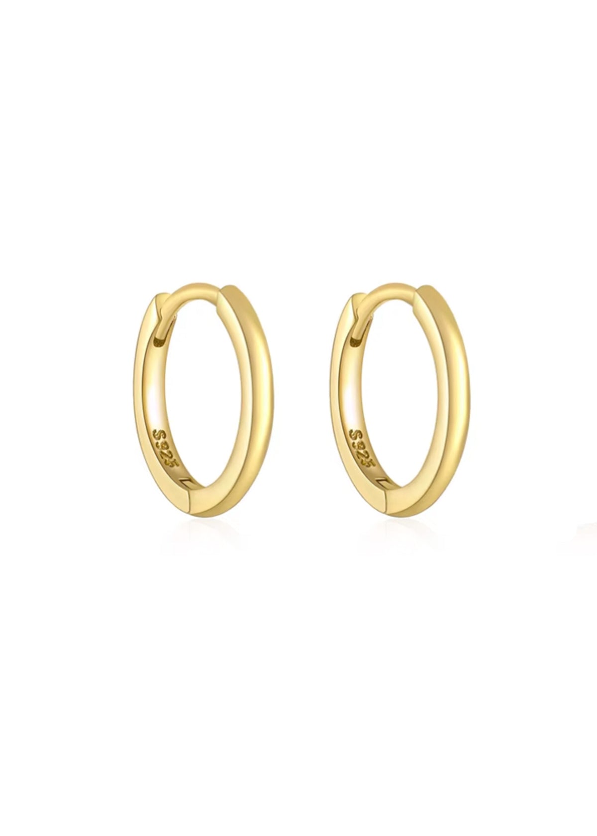 18k Gold Small Plain Huggies