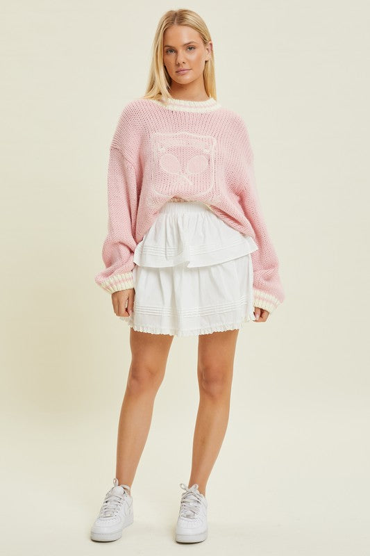 Country Club Pink Oversized Sweater