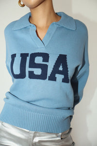 USA Knit Blue Sweater