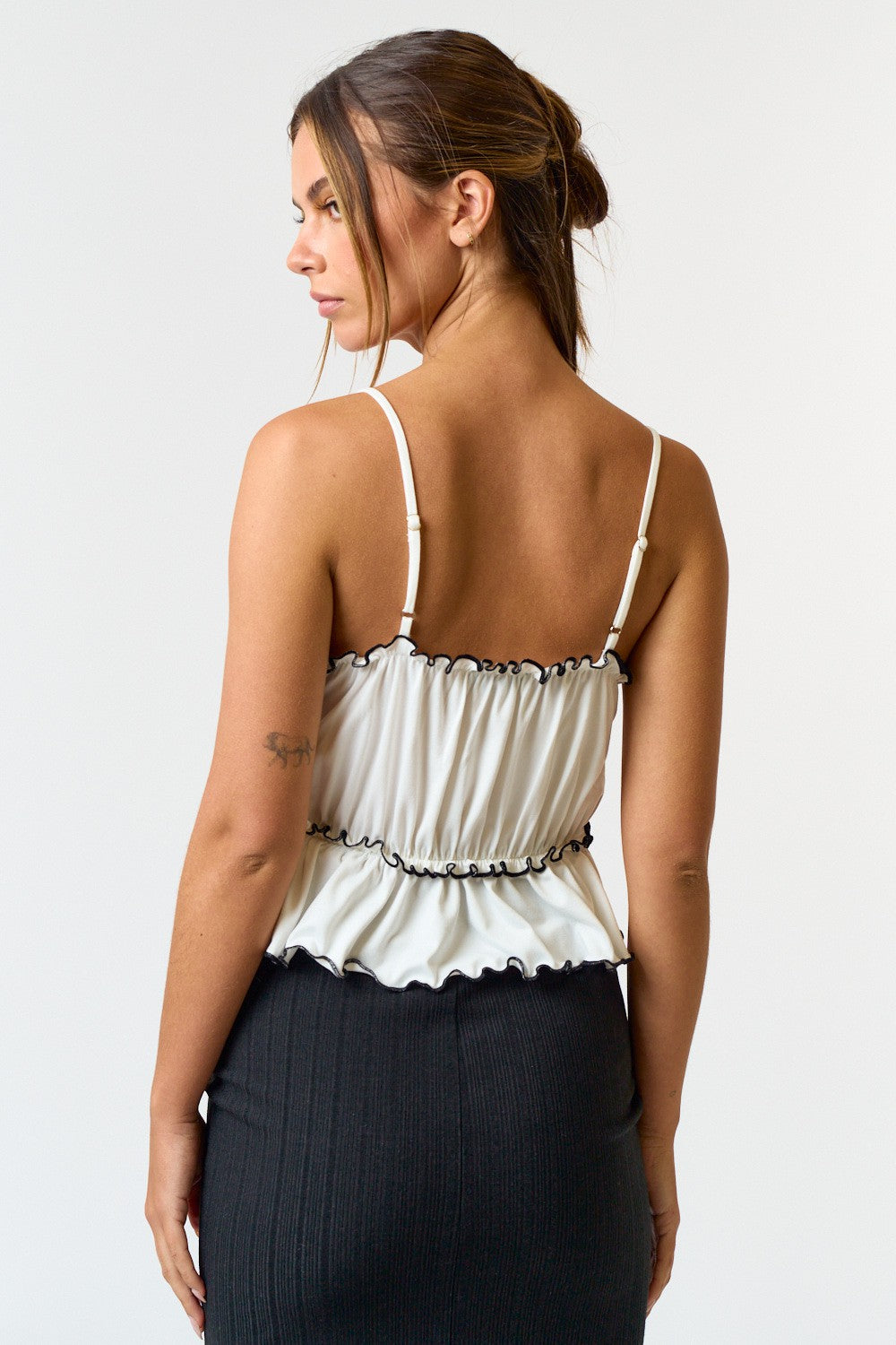 Criss White Bow Strappy Top