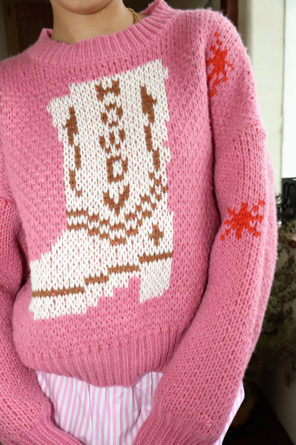 Howdy Pink Sweater