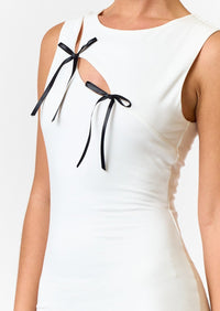 Wicked Games White Bows Mini Dress