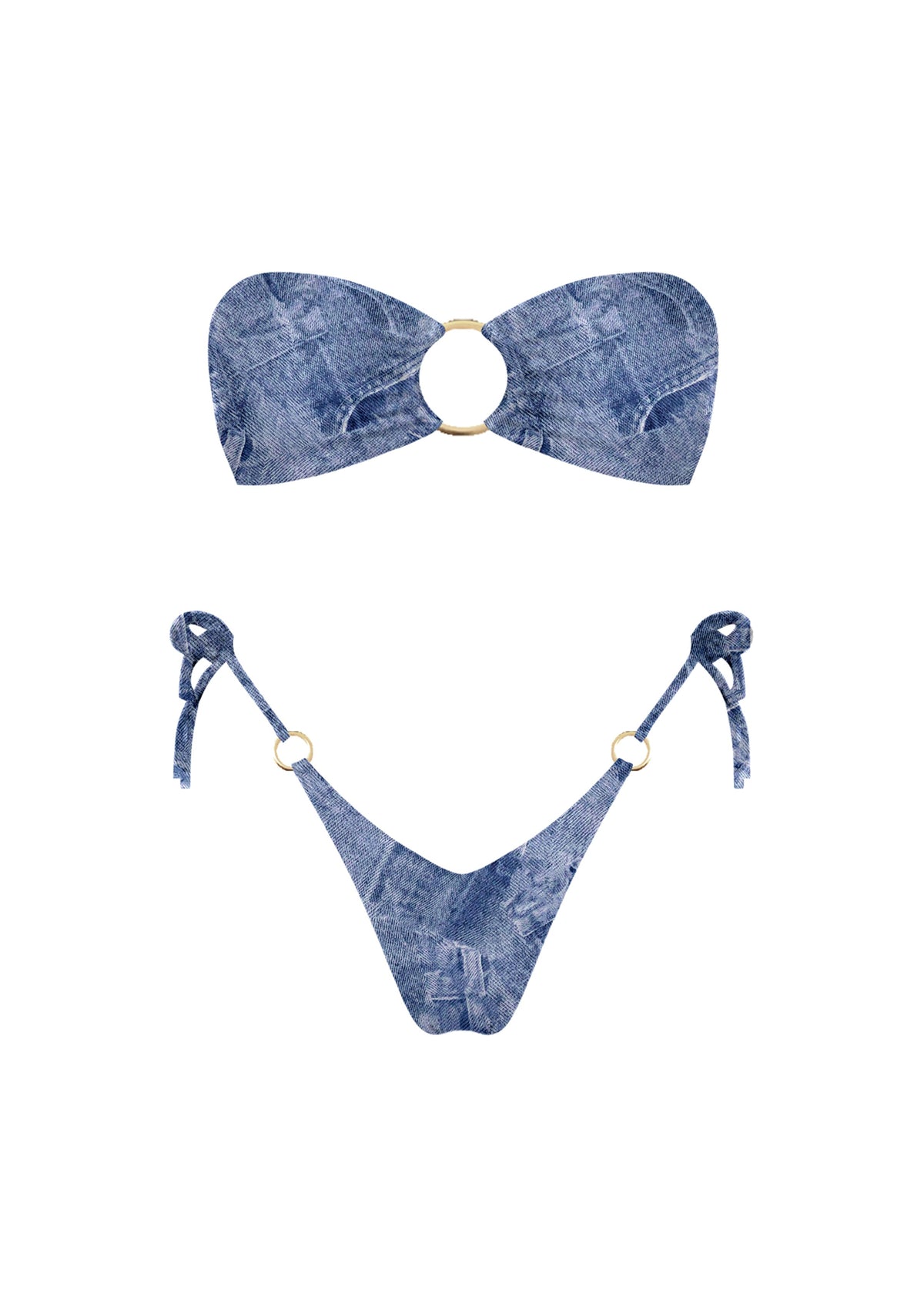 LA Lady Blue Denim Bikini Set