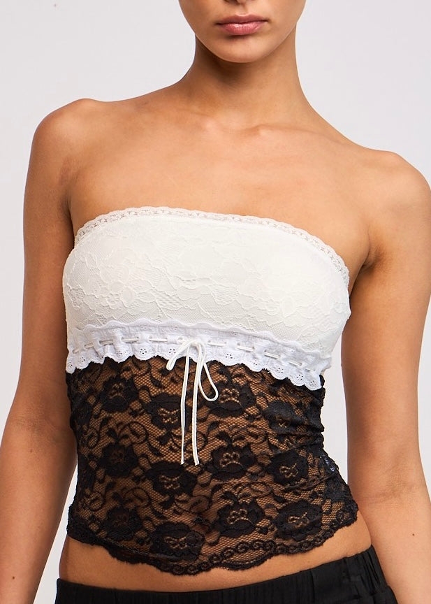 Lionel Black Lace Tube Top